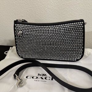 Coach Black and Silver Studded Shoulder Bag